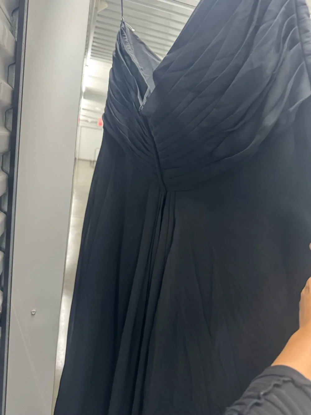 Strapless Black Chiffon Evening Dress - Picture 5 of 5